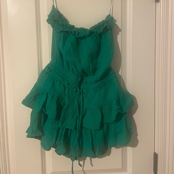 Green gauzy romper size small - Picture 3 of 4